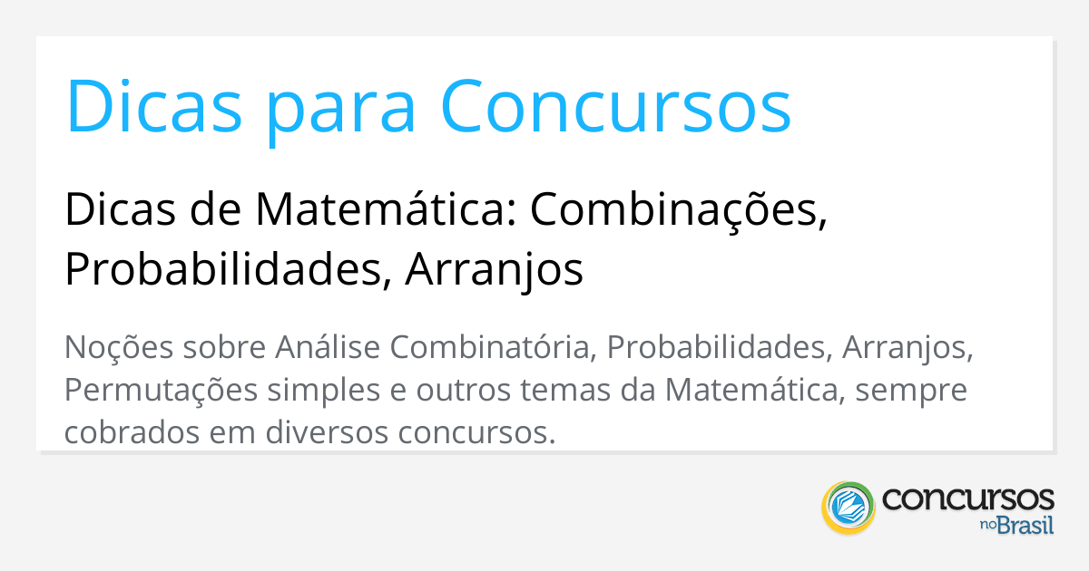 COMBINAÇÃO SIMPLES, ANÁLISE COMBINATÓRIA